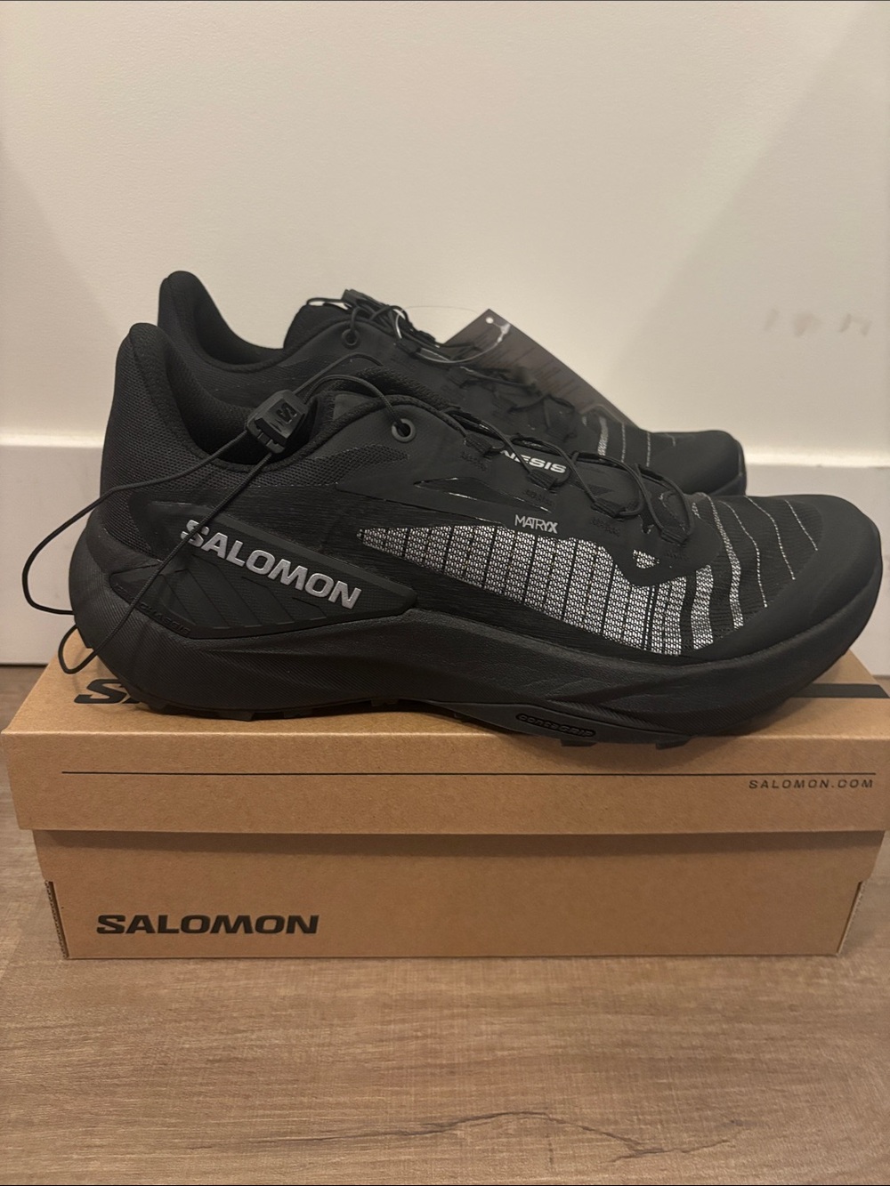 Salomon Mens Genesis Black & Silver size 8.5 new with box
